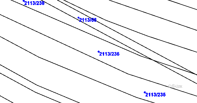 Parcela st. 2113/236 v KÚ Rajhrad, Katastrální mapa