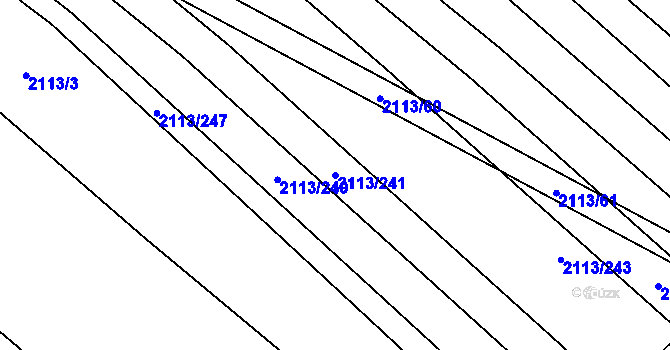 Parcela st. 2113/241 v KÚ Rajhrad, Katastrální mapa