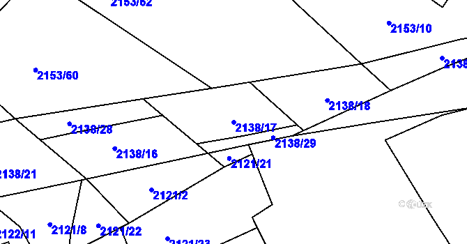 Parcela st. 2138/17 v KÚ Rajhrad, Katastrální mapa