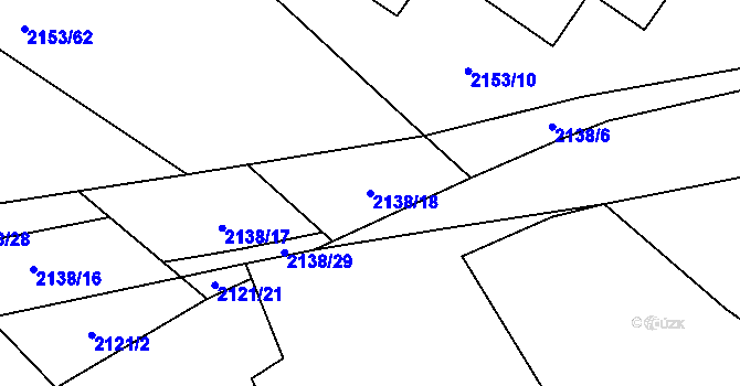 Parcela st. 2138/18 v KÚ Rajhrad, Katastrální mapa