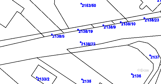 Parcela st. 2138/22 v KÚ Rajhrad, Katastrální mapa