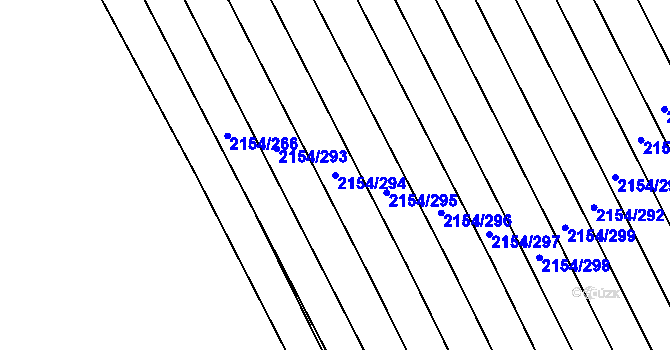 Parcela st. 2154/294 v KÚ Rajhrad, Katastrální mapa