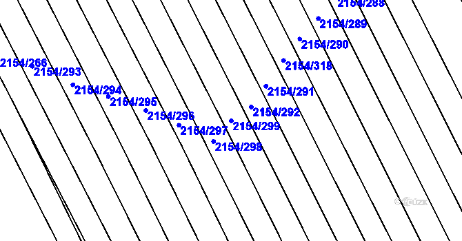 Parcela st. 2154/299 v KÚ Rajhrad, Katastrální mapa