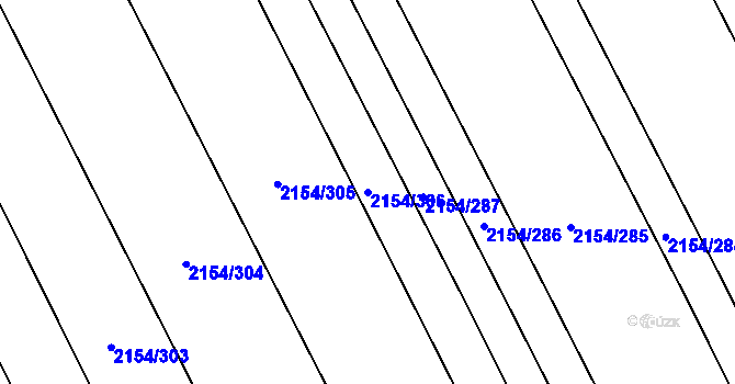 Parcela st. 2154/306 v KÚ Rajhrad, Katastrální mapa