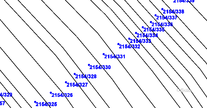 Parcela st. 2154/331 v KÚ Rajhrad, Katastrální mapa