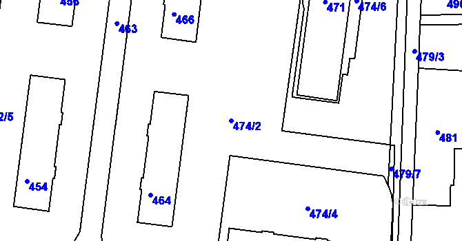 Parcela st. 474/2 v KÚ Rajhrad, Katastrální mapa