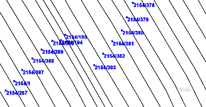 Parcela st. 2154/382 v KÚ Rajhrad, Katastrální mapa