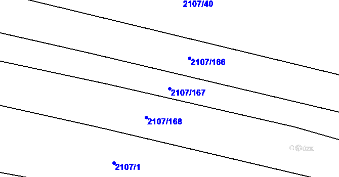 Parcela st. 2107/167 v KÚ Rajhrad, Katastrální mapa