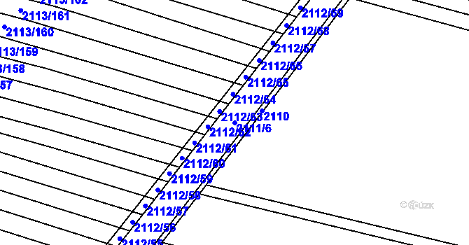 Parcela st. 2111/6 v KÚ Rajhrad, Katastrální mapa