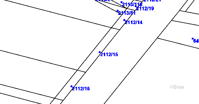 Parcela st. 2112/15 v KÚ Rajhrad, Katastrální mapa