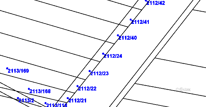 Parcela st. 2112/24 v KÚ Rajhrad, Katastrální mapa