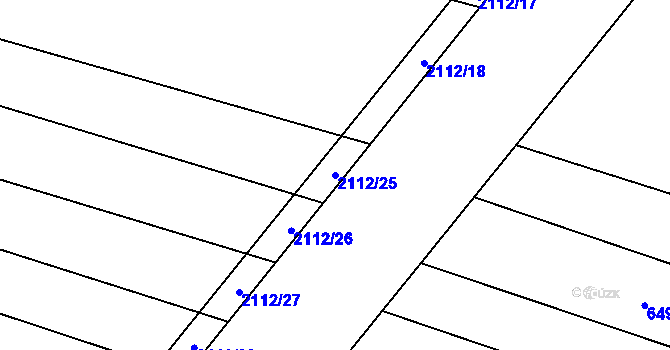 Parcela st. 2112/25 v KÚ Rajhrad, Katastrální mapa