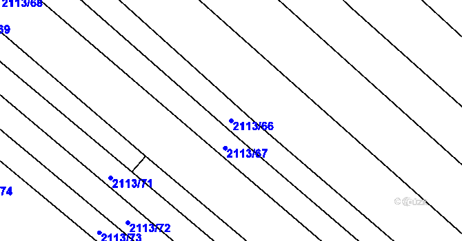 Parcela st. 2113/66 v KÚ Rajhrad, Katastrální mapa