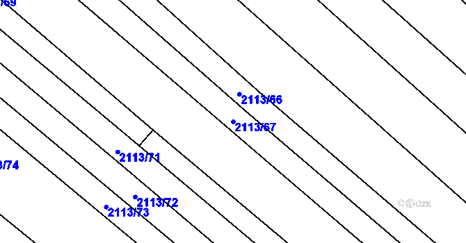 Parcela st. 2113/67 v KÚ Rajhrad, Katastrální mapa