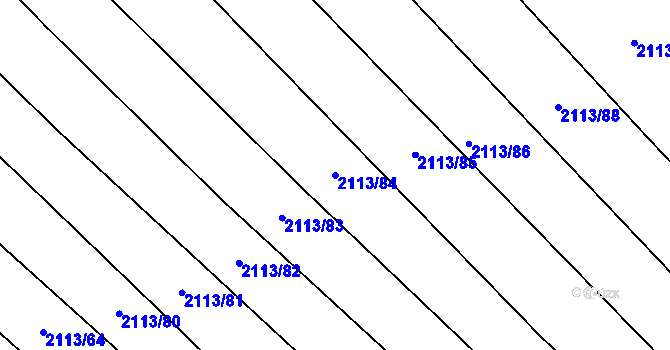Parcela st. 2113/84 v KÚ Rajhrad, Katastrální mapa
