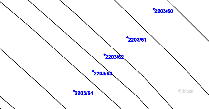 Parcela st. 2203/62 v KÚ Rajhrad, Katastrální mapa