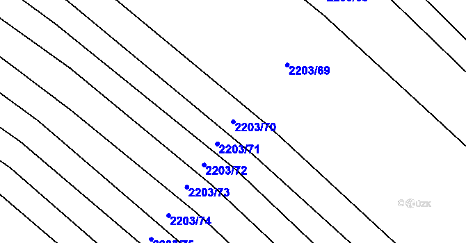 Parcela st. 2203/70 v KÚ Rajhrad, Katastrální mapa