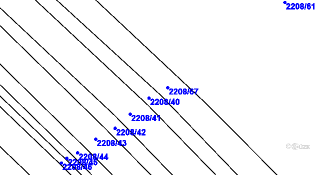 Parcela st. 2208/67 v KÚ Rajhrad, Katastrální mapa