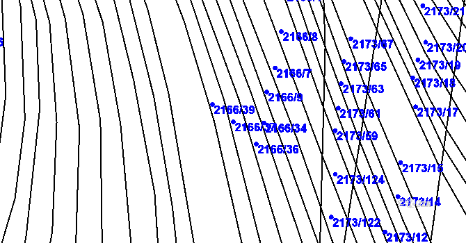 Parcela st. 2166/37 v KÚ Rajhrad, Katastrální mapa