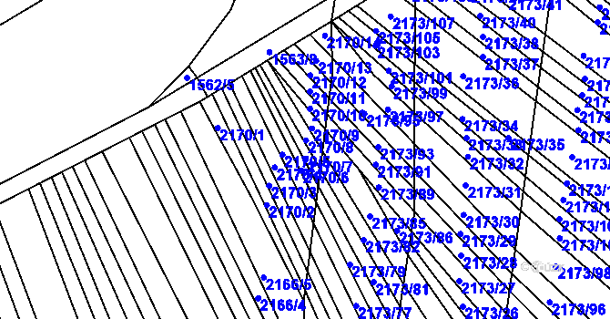 Parcela st. 2170/7 v KÚ Rajhrad, Katastrální mapa