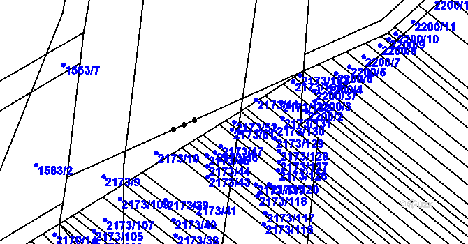 Parcela st. 2173/52 v KÚ Rajhrad, Katastrální mapa