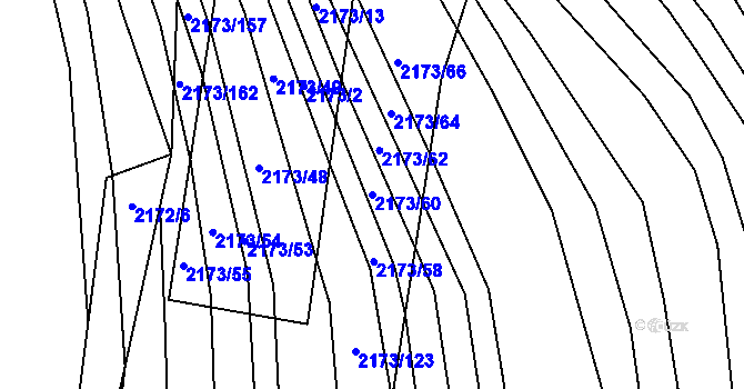 Parcela st. 2173/60 v KÚ Rajhrad, Katastrální mapa
