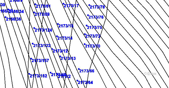 Parcela st. 2173/70 v KÚ Rajhrad, Katastrální mapa