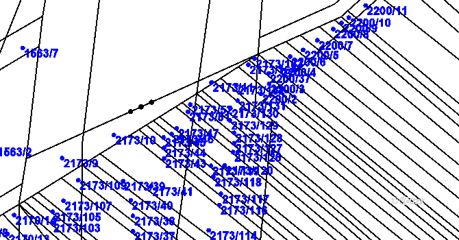 Parcela st. 2173/129 v KÚ Rajhrad, Katastrální mapa