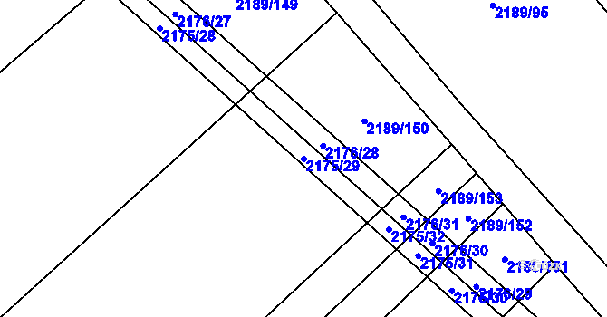 Parcela st. 2175/29 v KÚ Rajhrad, Katastrální mapa