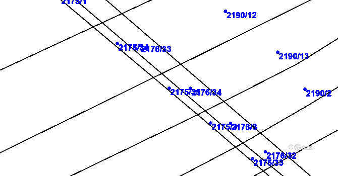 Parcela st. 2175/35 v KÚ Rajhrad, Katastrální mapa