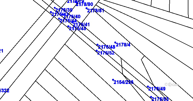 Parcela st. 2175/52 v KÚ Rajhrad, Katastrální mapa