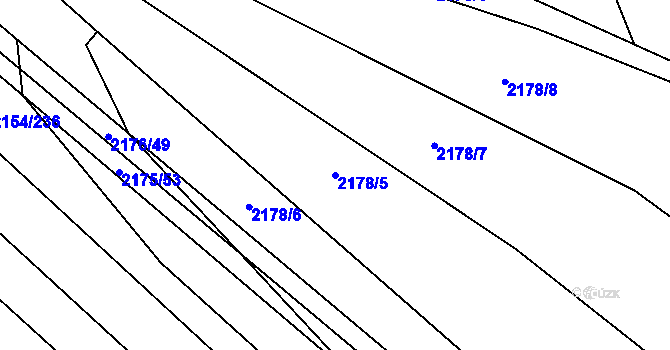Parcela st. 2178/5 v KÚ Rajhrad, Katastrální mapa