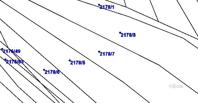 Parcela st. 2178/7 v KÚ Rajhrad, Katastrální mapa