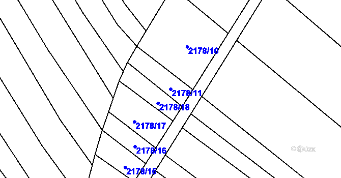 Parcela st. 2178/11 v KÚ Rajhrad, Katastrální mapa