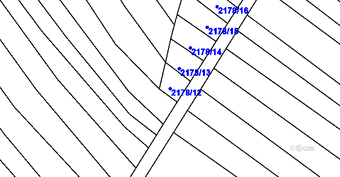 Parcela st. 2178/12 v KÚ Rajhrad, Katastrální mapa