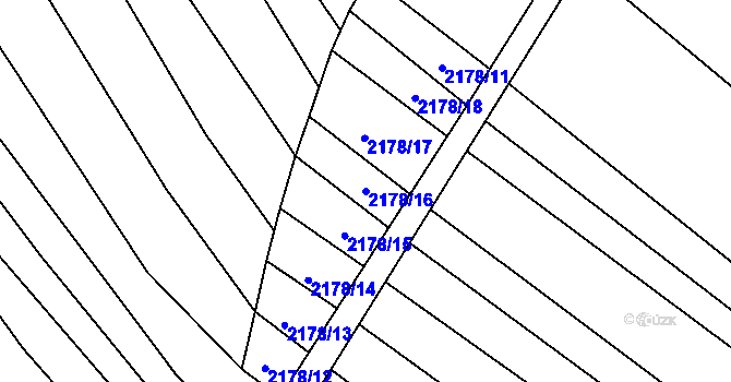 Parcela st. 2178/16 v KÚ Rajhrad, Katastrální mapa