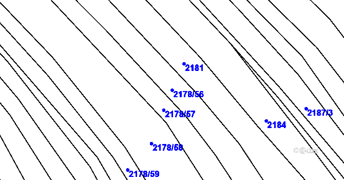 Parcela st. 2178/56 v KÚ Rajhrad, Katastrální mapa