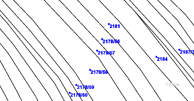 Parcela st. 2178/57 v KÚ Rajhrad, Katastrální mapa