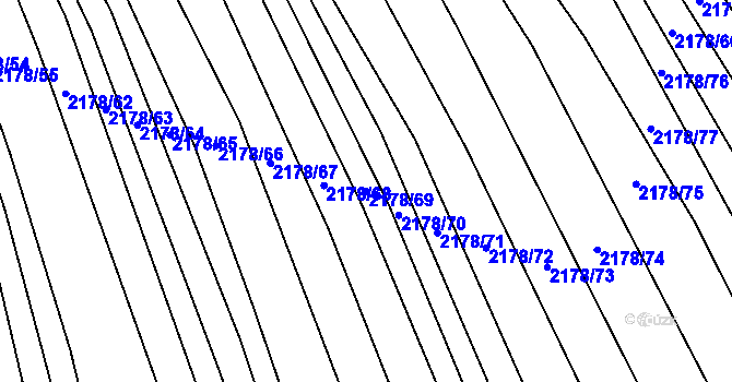 Parcela st. 2178/69 v KÚ Rajhrad, Katastrální mapa