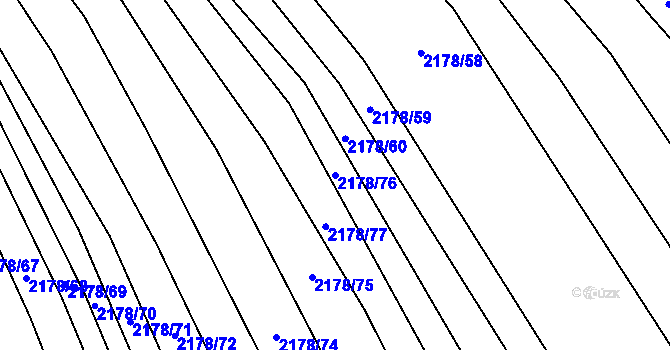Parcela st. 2178/76 v KÚ Rajhrad, Katastrální mapa
