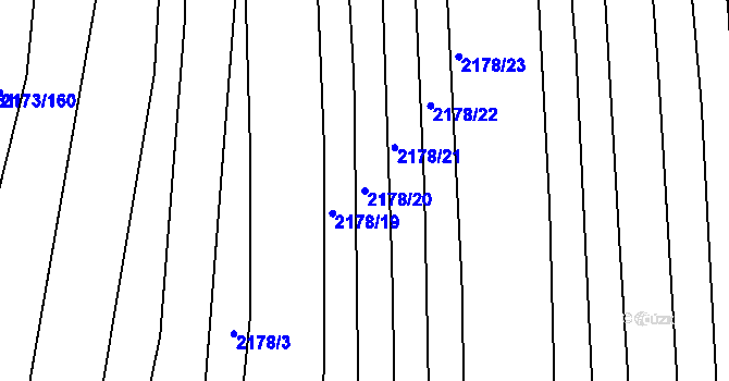 Parcela st. 2178/20 v KÚ Rajhrad, Katastrální mapa