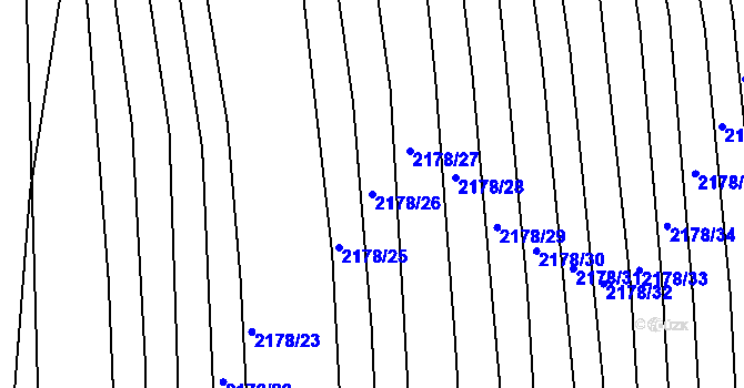 Parcela st. 2178/26 v KÚ Rajhrad, Katastrální mapa