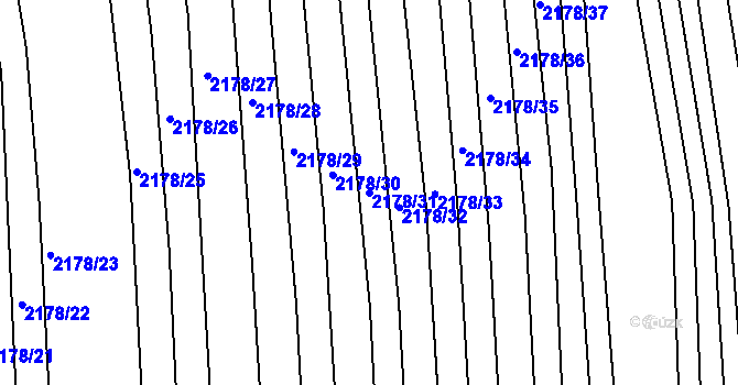 Parcela st. 2178/31 v KÚ Rajhrad, Katastrální mapa