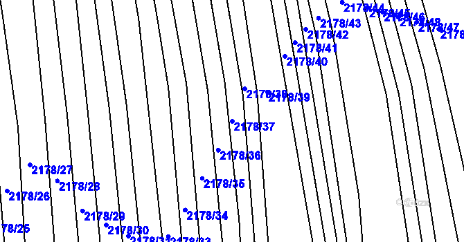 Parcela st. 2178/37 v KÚ Rajhrad, Katastrální mapa