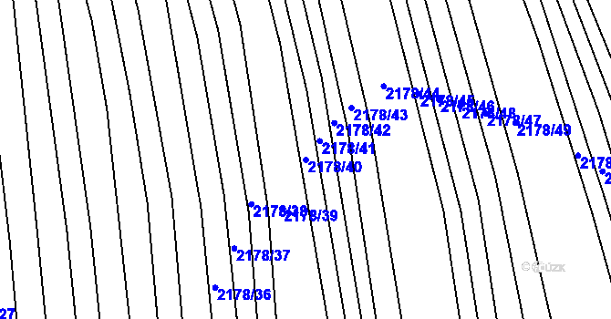 Parcela st. 2178/40 v KÚ Rajhrad, Katastrální mapa