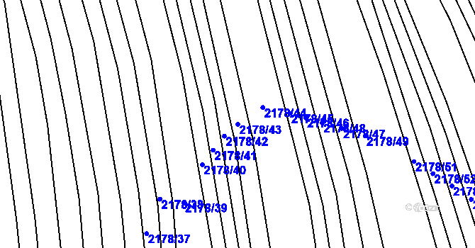 Parcela st. 2178/43 v KÚ Rajhrad, Katastrální mapa