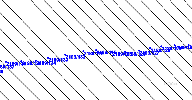 Parcela st. 2189/116 v KÚ Rajhrad, Katastrální mapa