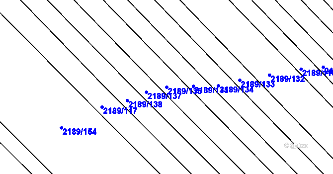 Parcela st. 2189/136 v KÚ Rajhrad, Katastrální mapa
