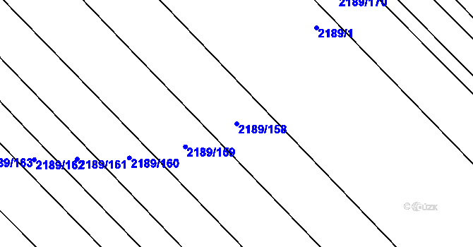 Parcela st. 2189/158 v KÚ Rajhrad, Katastrální mapa
