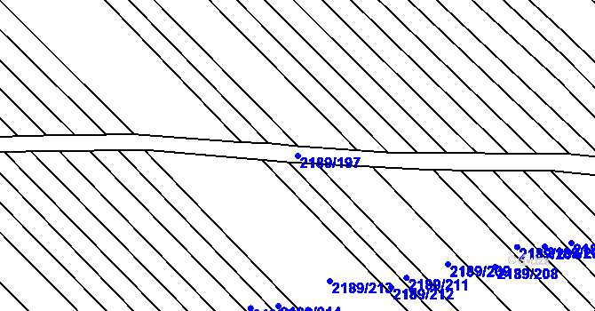 Parcela st. 2189/197 v KÚ Rajhrad, Katastrální mapa